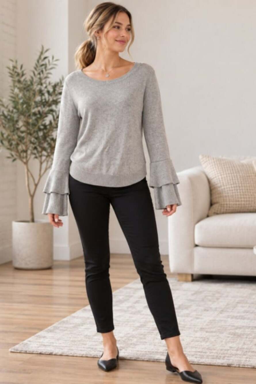J Crew Mercantile Sweater Womens Medium Gray Cozy Warm Jumper Preppy Classic